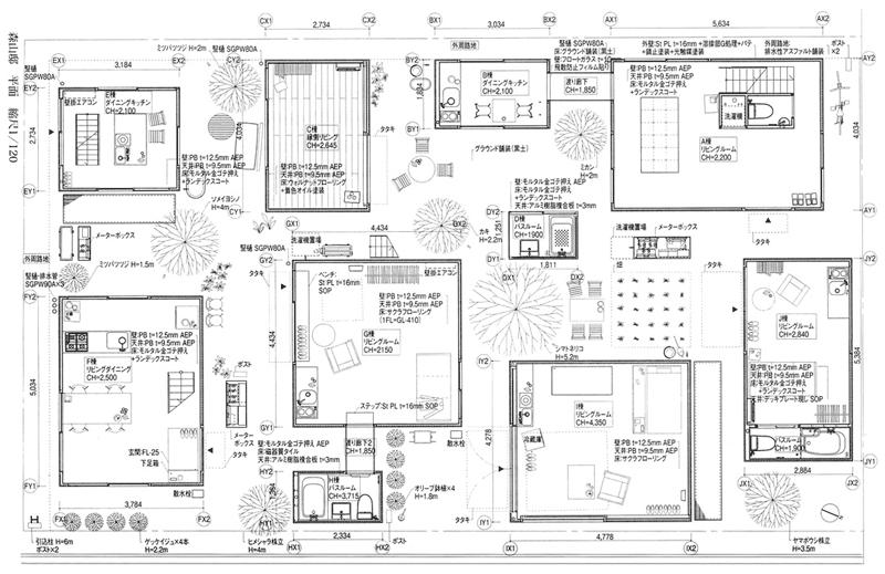 森山邸 建築一層平面圖