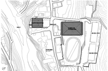 中里合同庁舎・体育館配置図