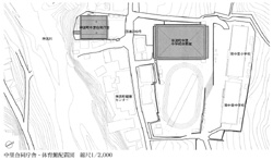 中里合同庁舎・体育館配置図