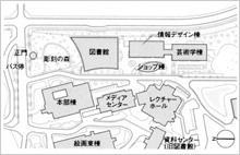 「多摩美術大学附属図書館」配置