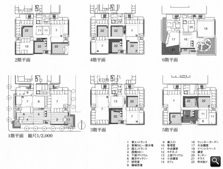 1階〜6階平面