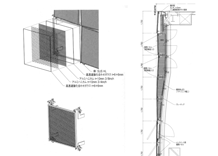 「ティファニー銀座」ファザード部分平面詳細　ファセットパネル支持金物