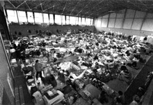 東日本大震災直後の避難所の様子