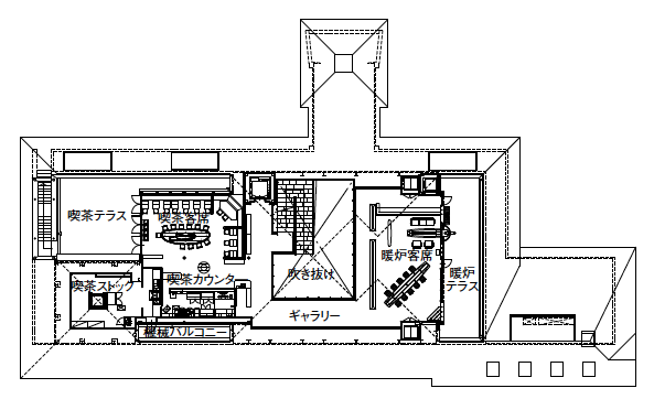 「草屋根」２階平面