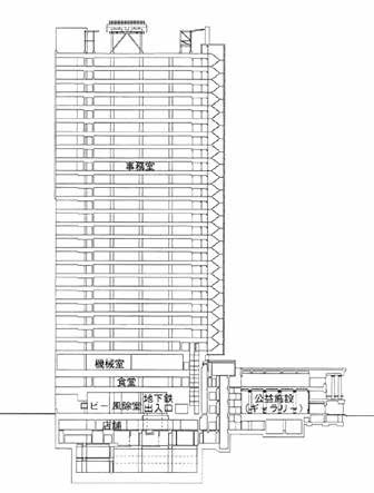 「横浜アイランドタワー」断面