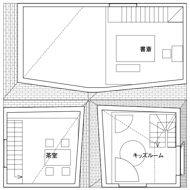 「イエノイエの2階平面図」外観