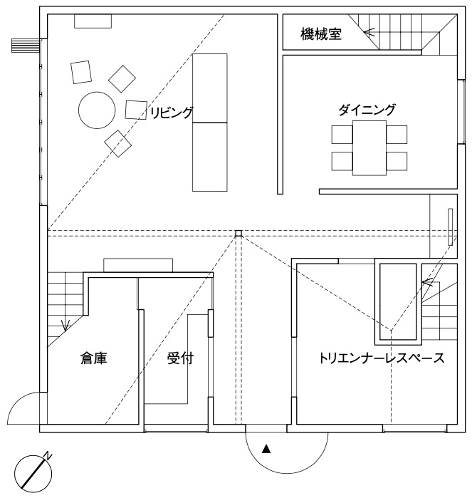 「イエノイエの1階平面図」外観