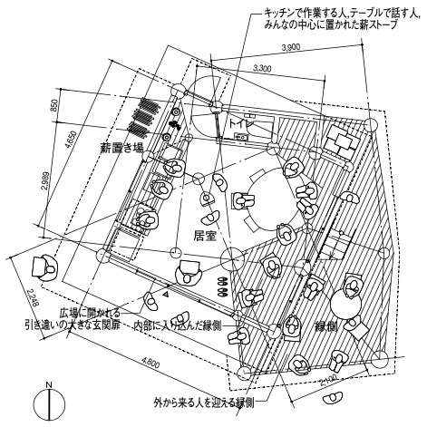「「陸前高田の『みんなの家』」+ GL1,000 平面図」外観