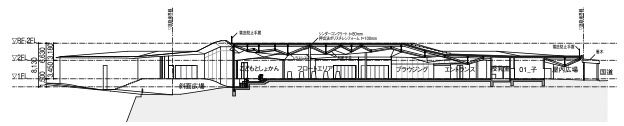 「「Ojiya Complex」断面図」外観