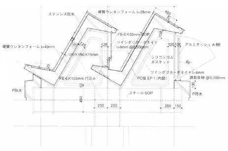 「PC版ルーバー屋根詳細」の図