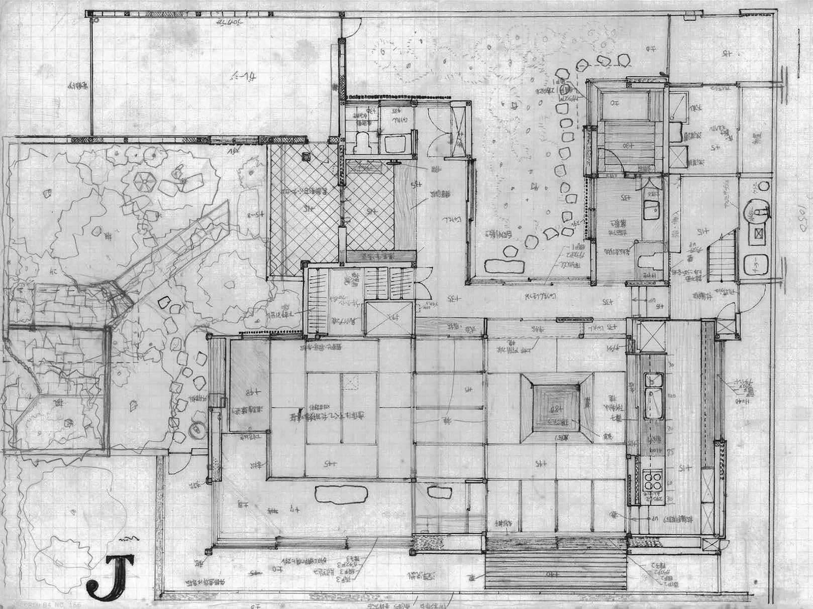 「大谷氏が高校時代に描いた住宅の平面」の写真