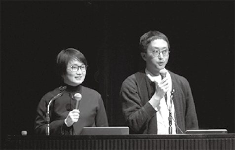 講演する大西麻貴氏（左）と百田有希氏（右）