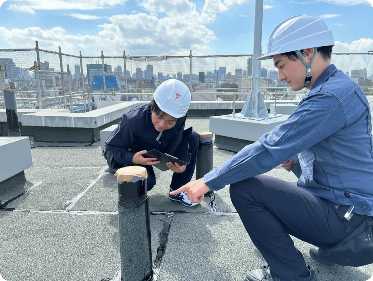 現場でゼネコンと打ち合わせ