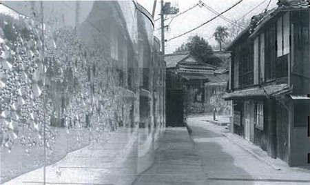「犬島『家プロジェクト』」左手にＳ邸、右奥にＡ邸を見る。